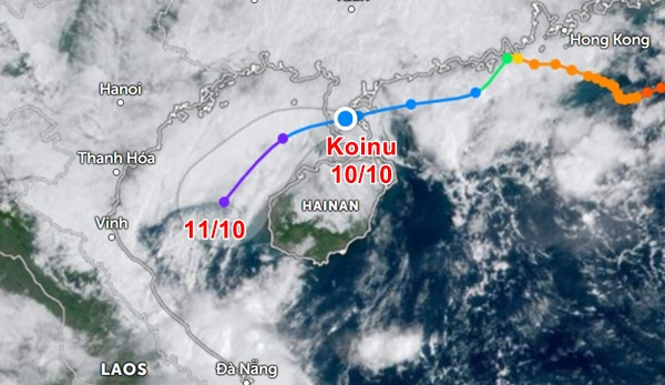 Dự báo vào sáng nay của JTWC. Ảnh: Zoom Earth.