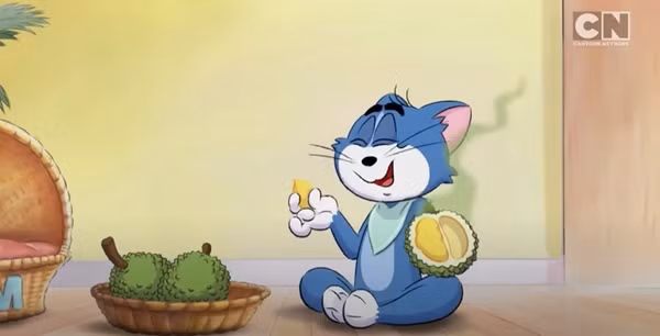 Tom rất mê ăn sầu riêng. Ảnh: Cartoon Network Asia.