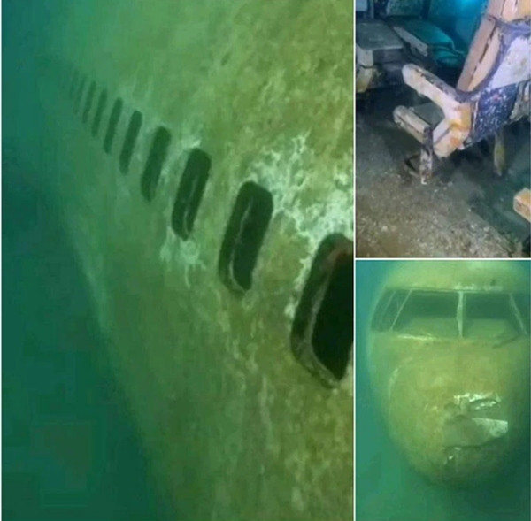 Những hình ảnh máy bay chìm dưới biển, được chú thích là MH370. Ảnh: Facebook, Instagram. Những hình ảnh máy bay chìm dưới biển, được chú thích là MH370. Ảnh: Facebook, Instagram.