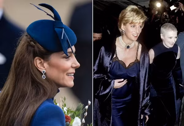 Kate đeo đôi khuyên tai mà Công nương Diana từng rất yêu thích. Ảnh: Getty.