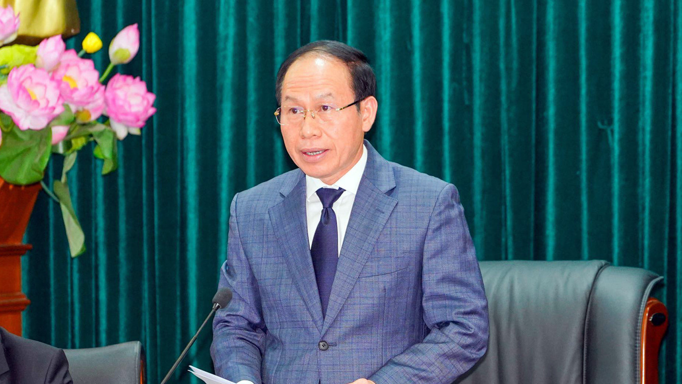 Ông Lê Tiến Châu - Bí thư Thành ủy Hải Phòng - tại hội nghị.