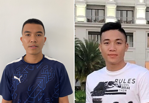 Hai bị can Nguyễn Văn Tuấn (trái ảnh) và Đinh Văn Anh.