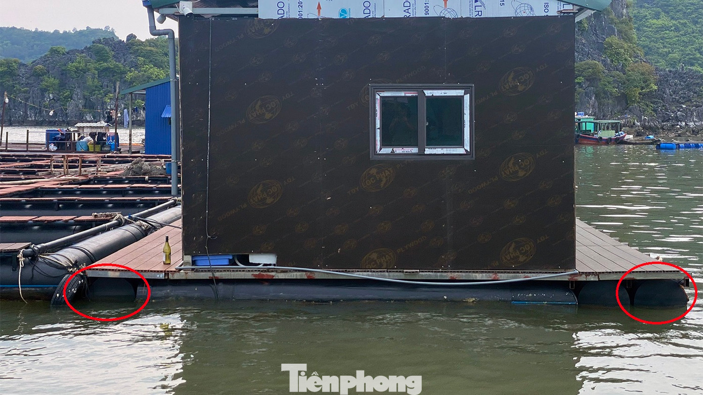 Theo các ngư dân, thậm chí có hộ mới đưa nhà ở và ô lồng vào sử dụng không lâu, căn nhà nổi bất ngờ bị nghiêng, nguy cơ bị đắm nên họ khẩn cấp báo đơn vị thi công. Sau đó, nhân viên công ty xuống lắp thêm phao nhựa chịu lực cho người dân.