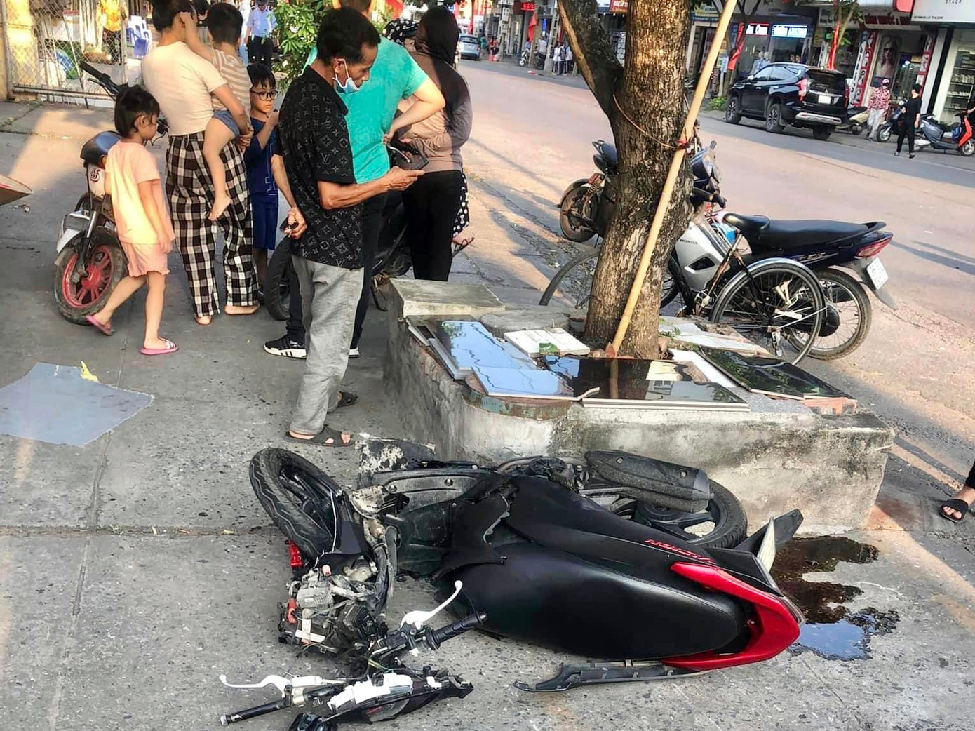 Hiện trường vụ tai nạn.