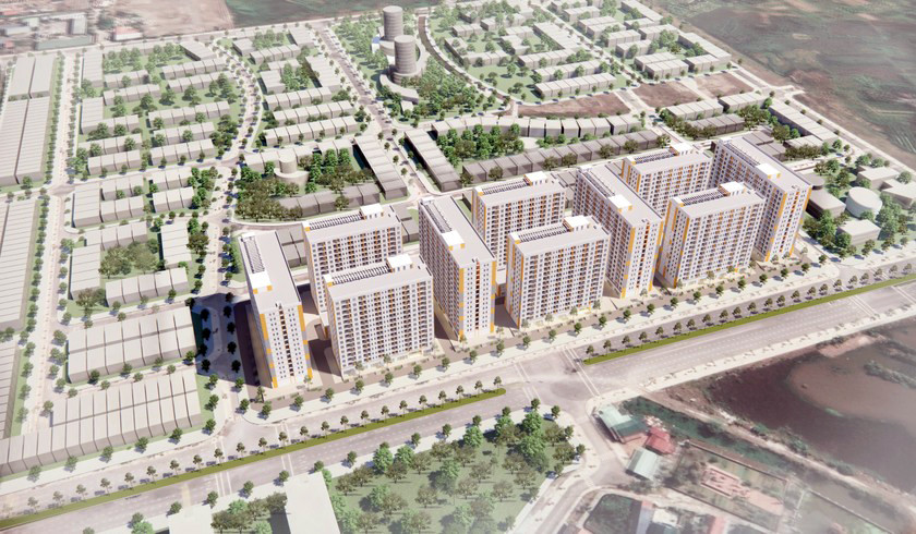 Phối cảnh dự án nhà ở xã hội tại KCN Tràng Duệ, huyện An Dương, TP Hải Phòng.