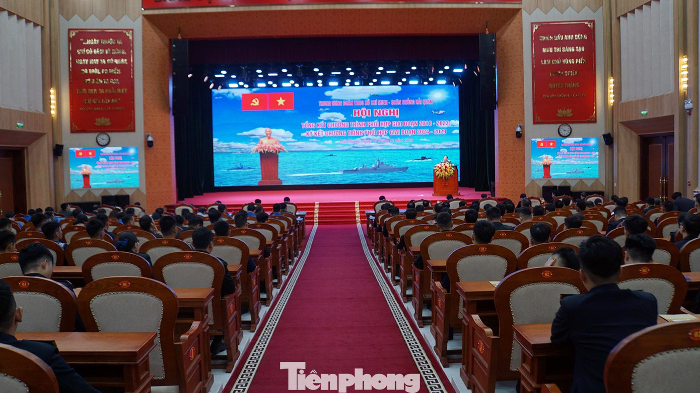 Toàn cảnh Hội nghị tổng kết chương trình phối hợp giai đoạn 2018-2023 và ký kết chương trình phối hợp giai đoạn 2024-2029 giữa T.Ư Đoàn và Quân chủng Hải quân tại Bộ Tư lệnh Hải quân, TP Hải Phòng. Toàn cảnh Hội nghị tổng kết chương trình phối hợp giai đoạn 2018-2023 và ký kết chương trình phối hợp giai đoạn 2024-2029 giữa T.Ư Đoàn và Quân chủng Hải quân tại Bộ Tư lệnh Hải quân, TP Hải Phòng.