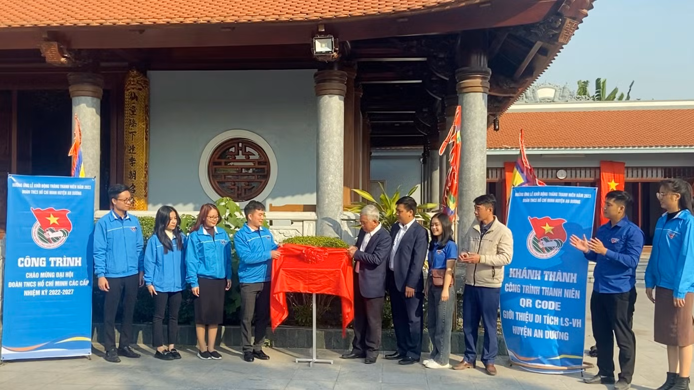 Huyện Đoàn An Dương khánh thành công trình thanh niên, gắn mã QR Code tại di tích lịch sử - văn hóa trên địa bàn. Huyện Đoàn An Dương khánh thành công trình thanh niên, gắn mã QR Code tại di tích lịch sử - văn hóa trên địa bàn.