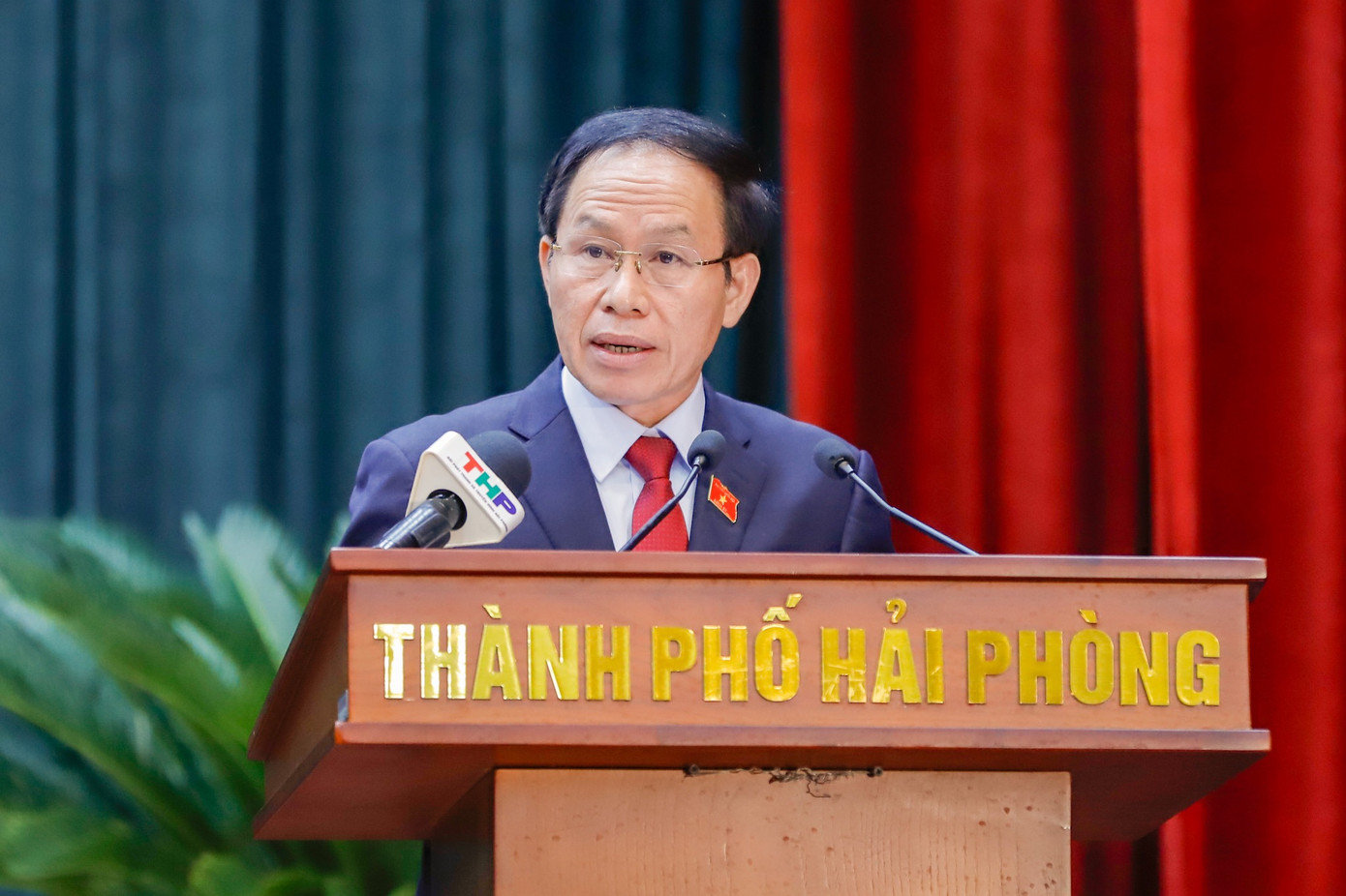 Ông Lê Tiến Châu - Bí thư Thành ủy Hải Phòng, nêu bốn nhiệm vụ trọng tâm nửa cuối nhiệm kỳ.