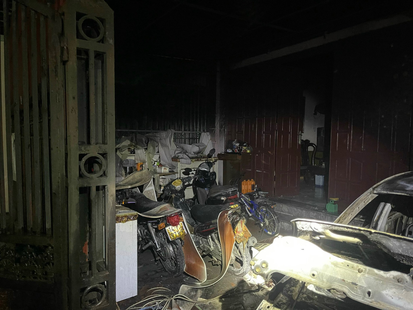 Hiện trường vụ hỏa hoạn.