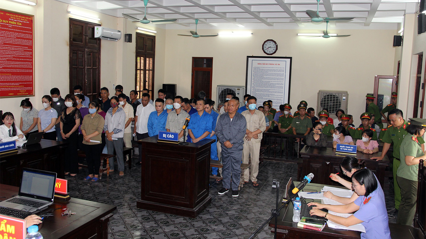 Các bị cáo tại phiên tòa. Các bị cáo tại phiên tòa.