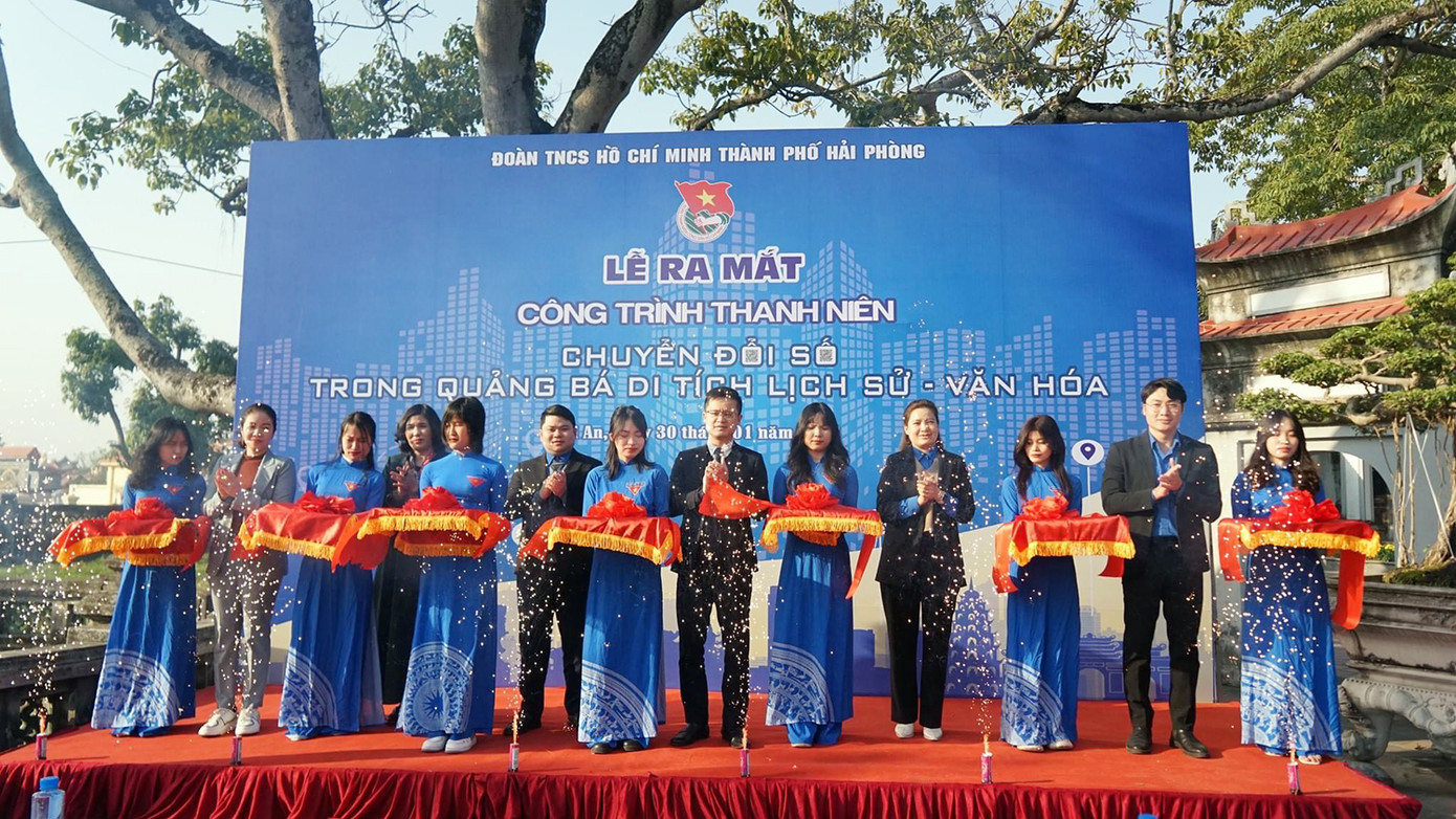 Thành Đoàn Hải Phòng ra mắt Công trình thanh niên &quot;Chuyển đổi số trong quảng bá di tích lịch sử - văn hóa&quot; dịp đầu xuân Quý Mão 2023.