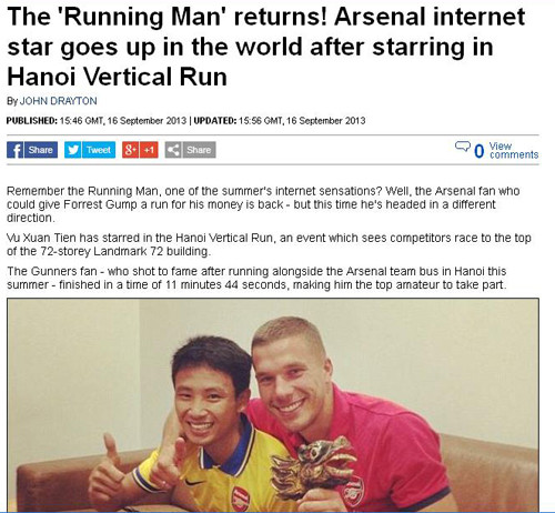 Tờ Daily Mail giật tít khá dài về sự kiện "Running Man" trở lại. Tờ Daily Mail giật tít khá dài về sự kiện