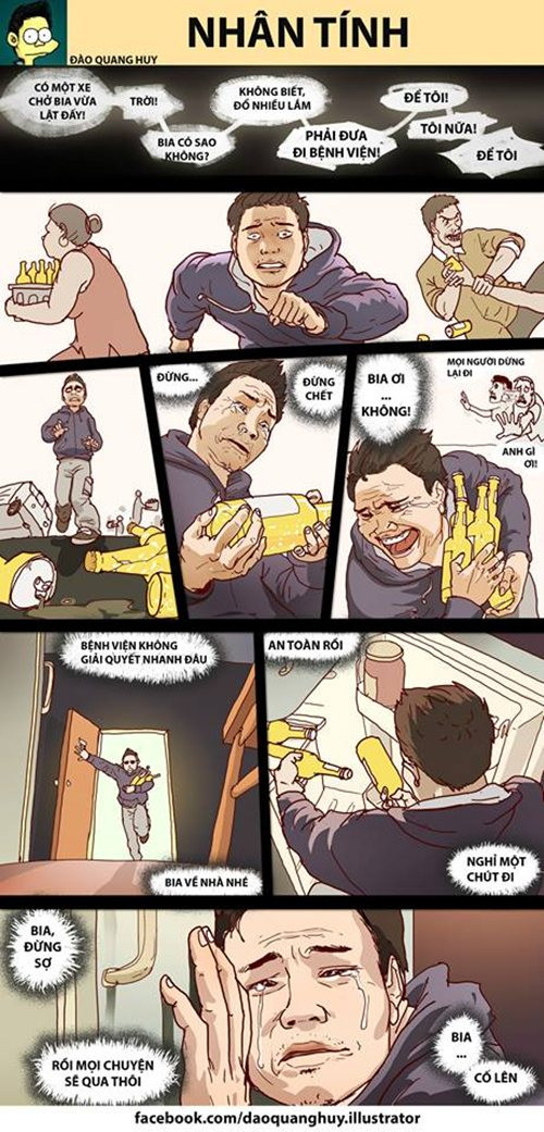 Câu chuyện hôi bia đang gây xôn xao được nhìn từ một góc độ khác: hài hước và châm biếm do chàng họa sĩ Đào Quang Huy phác họa: những người hôi của thực chất là một tình yêu "vĩ đại" với bia. Câu chuyện hôi bia đang gây xôn xao được nhìn từ một góc độ khác: hài hước và châm biếm do chàng họa sĩ Đào Quang Huy phác họa: những người hôi của thực chất là một tình yêu