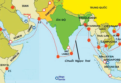 Ấn Độ cảm thấy bị đe dọa nghiêm trọng bởi chiến lược 'chuỗi ngọc trai' của Trung Quốc bao vây. Ấn Độ cảm thấy bị đe dọa nghiêm trọng bởi chiến lược 'chuỗi ngọc trai' của Trung Quốc bao vây