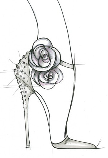 Mẫu sandal cao gót do con gái tỷ phủ Trump thiết kế với quai đeo hình chữ T, toàn bộ phần gót được đính kim cương, phần mắt cá chân là dây đeo hoa hồng duyên dáng