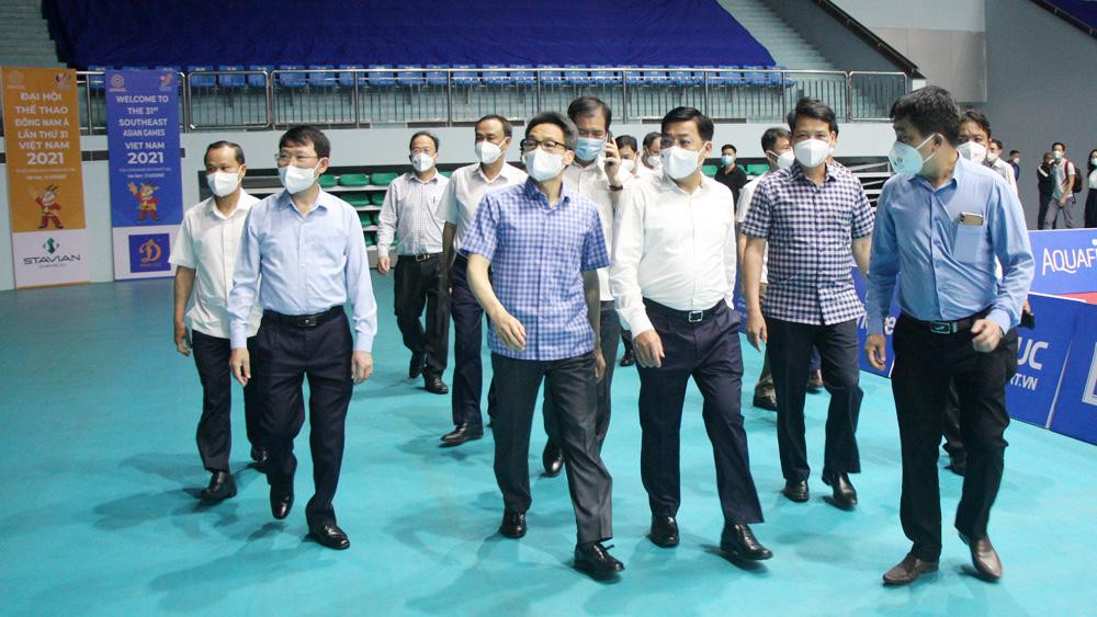 Phó Thủ tướng Vũ Đức Đam kiểm tra công tác chuẩn bị SEA Games 31 tại Bắc Giang. Ảnh Báo Bắc Giang. Phó Thủ tướng Vũ Đức Đam kiểm tra công tác chuẩn bị SEA Games 31 tại Bắc Giang. Ảnh Báo Bắc Giang.