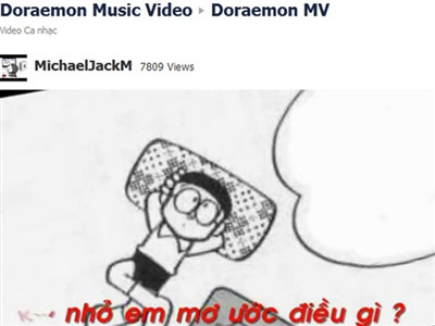 Clip nhạc có nhiều hình ảnh lấy từ truyện tranh Doremon