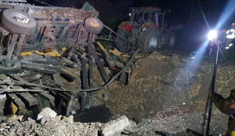 Hiện trường vụ rơi tên lửa ở Ba Lan