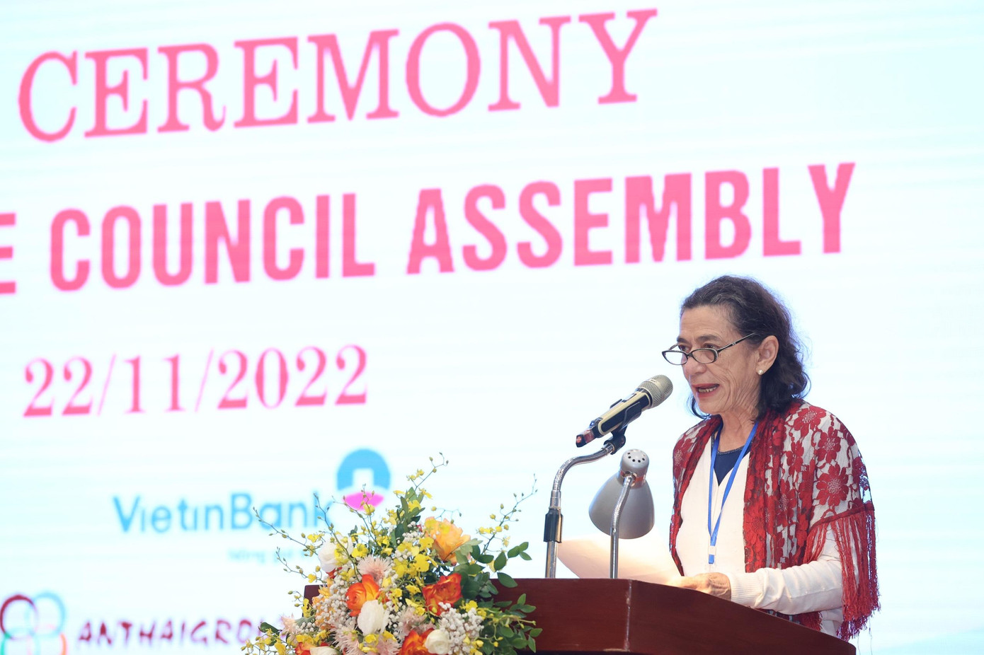 Chủ tịch Hội đồng Hòa bình thế giới Socorro Gomes Coelho phát biểu tại lễ khai mạc. (Ảnh: Như Ý) Chủ tịch Hội đồng Hòa bình thế giới Socorro Gomes Coelho phát biểu tại lễ khai mạc. (Ảnh: Như Ý)