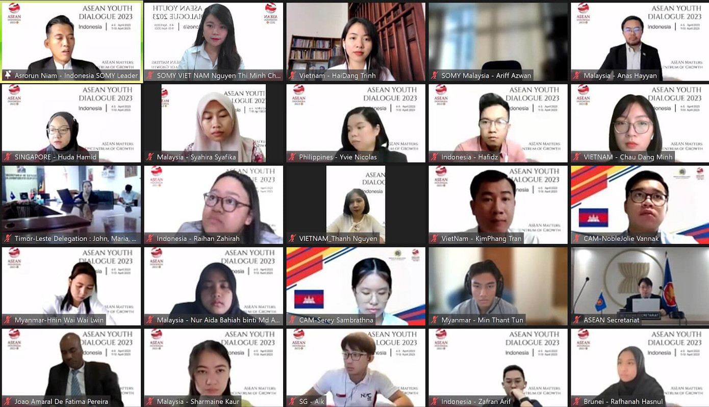 Hai ngày 4 - 5/4, đại biểu tham dự hội nghị theo hình thức trực tuyến. Ảnh: Ban Quốc tế T.Ư Đoàn. Hai ngày 4 - 5/4, đại biểu tham dự hội nghị theo hình thức trực tuyến. Ảnh: Ban Quốc tế T.Ư Đoàn.