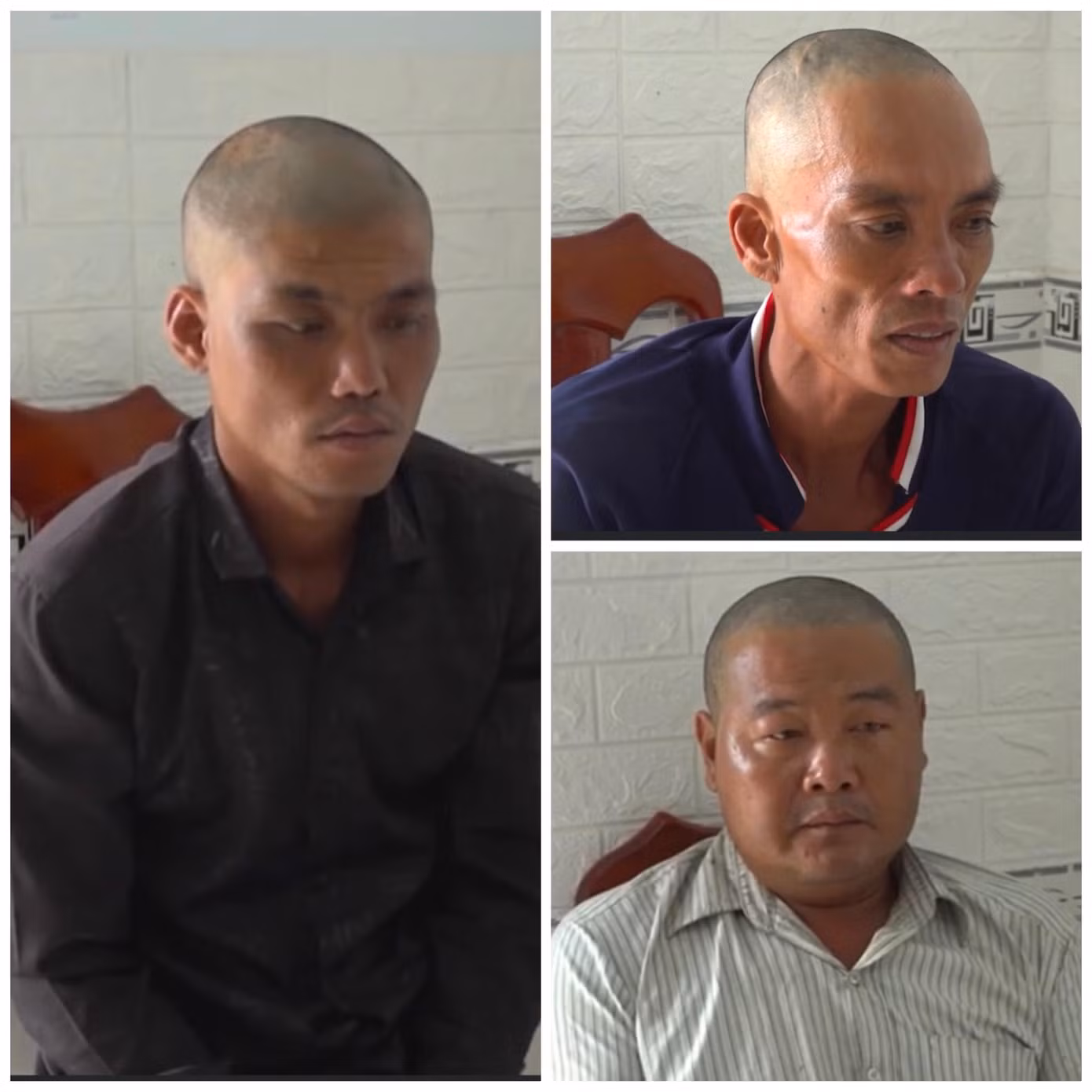 3 bị can liên quan vụ hành hạ ngư dân trên biển. (Ảnh do công an cung cấp).