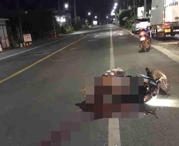 Hiện trường vụ tai nạn làm L tử vong tại chỗ.