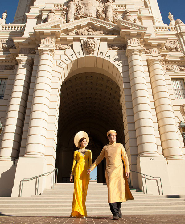 Ngọc Quyên tung ảnh cưới với áo dài trên đất Mỹ ảnh 7