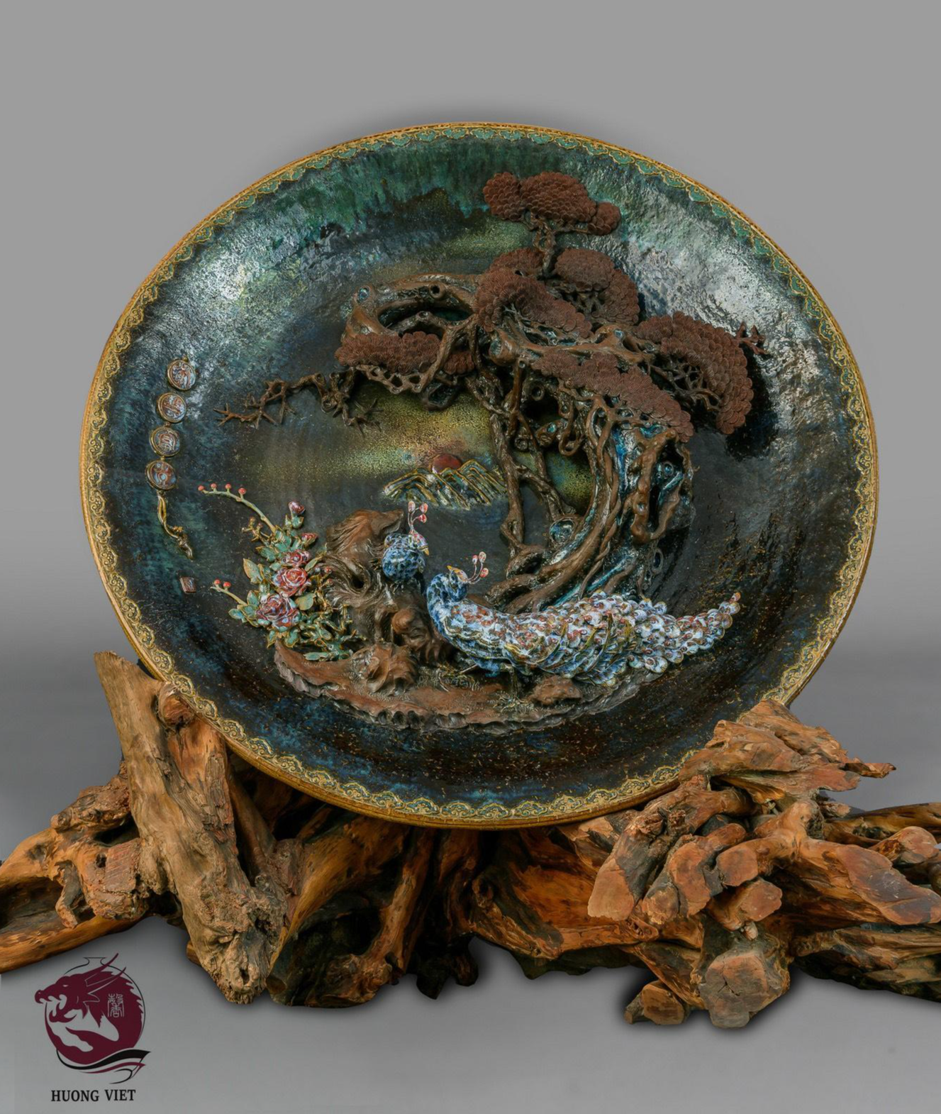 Đĩa gốm "Phú quý mãn đường". Đĩa gốm "Phú quý mãn đường".