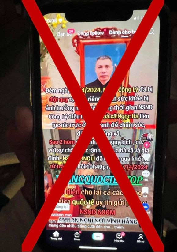 Tình trạng tin giả, lấy tính mạng của nghệ sĩ làm mồi câu tương tác vẫn tái diễn. Tình trạng tin giả, lấy tính mạng của nghệ sĩ làm mồi câu tương tác vẫn tái diễn.