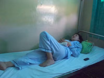 Cô giáo Sương đang điều trị tại Bệnh viện Ninh Thuận