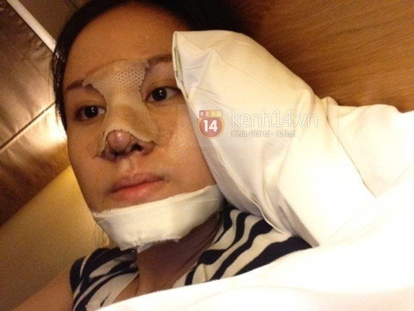 Lê Huyền Anh sau phẫu thuật.