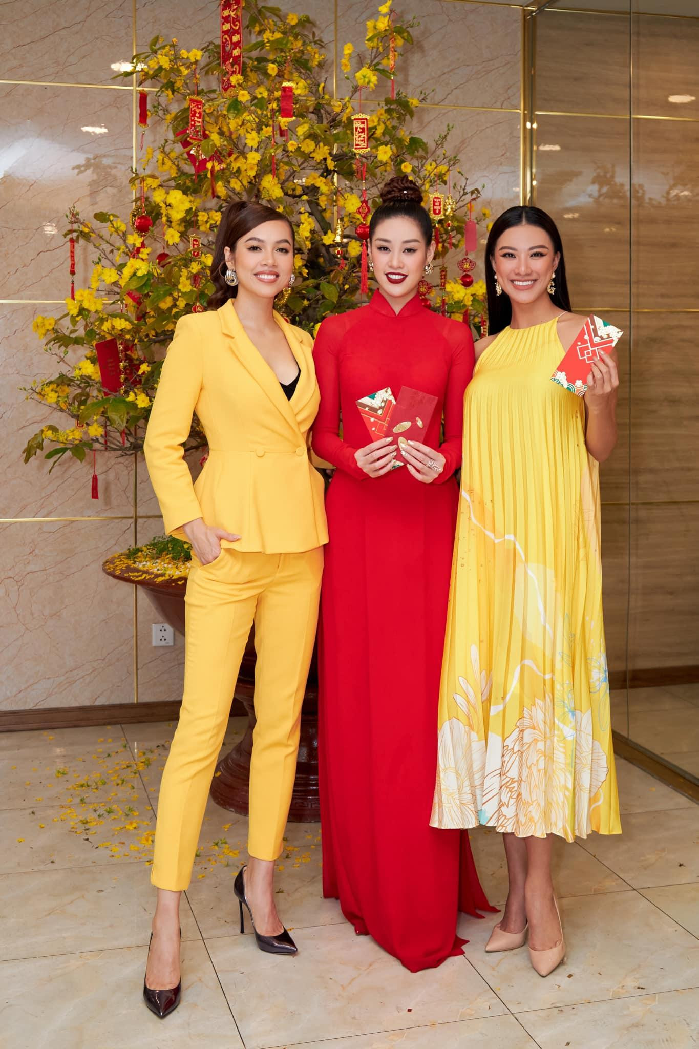 Hoàng My hội ngộ Hoa hậu Khánh Vân, Á hậu Kim Duyên ở sự kiện.