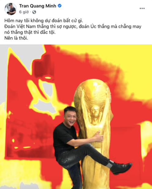 BTV Quang Minh hài hước nói về tình huống không dám dự đoán trận Việt Nam- Australia. BTV Quang Minh hài hước nói về tình huống không dám dự đoán trận Việt Nam- Australia.