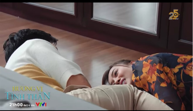 Những cảnh tình cảm của Nam- Long trong tập 35 phim "Hương vị tình thân" phần 2.