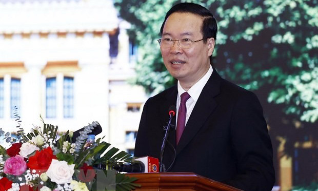 Chủ tịch nước Võ Văn Thưởng phát biểu chỉ đạo. (Ảnh: Thống Nhất/TTXVN) Chủ tịch nước Võ Văn Thưởng phát biểu chỉ đạo. (Ảnh: Thống Nhất/TTXVN)