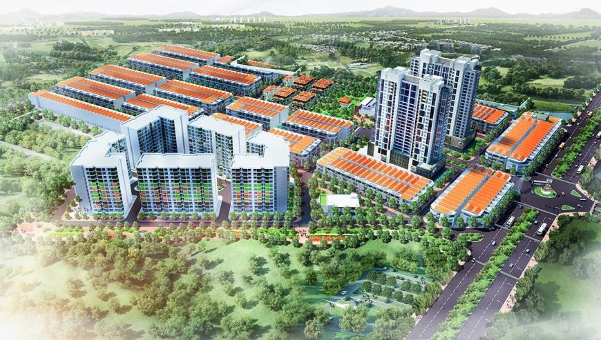 Dự án Khu đô thị Green City được điều chỉnh đất thương mại - dịch vụ thành đất nhà ở xã hội. Ảnh phối cảnh dự án.