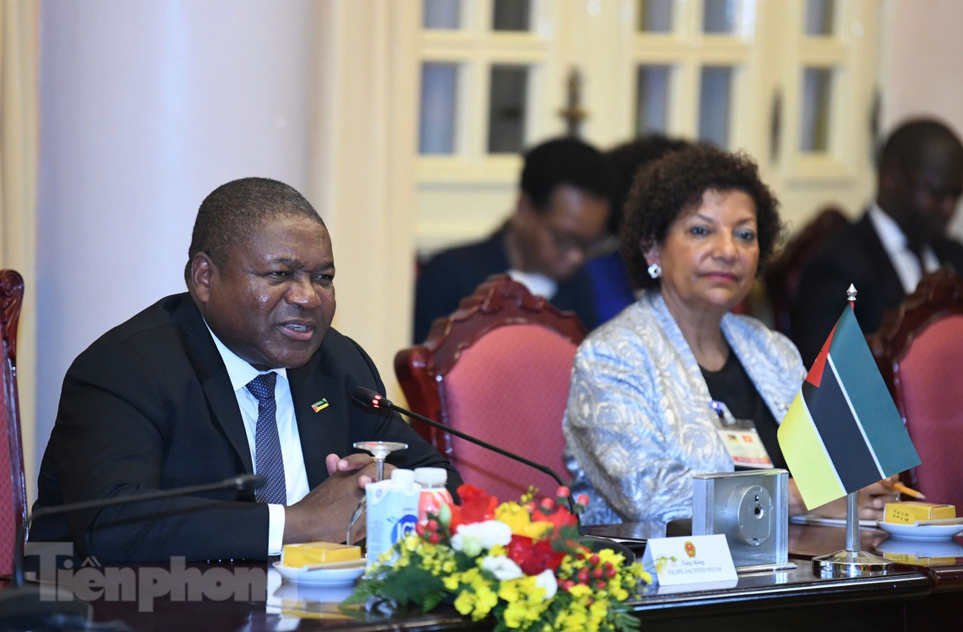 Tổng thống Mozambique Filipe Jacinto Nyusi tại cuộc hội đàm ngày 9/9. (Ảnh: Như Ý)