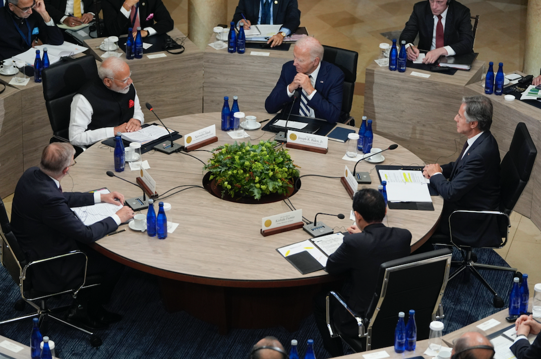 Các lãnh đạo Bộ tứ trong cuộc họp kín ngày 21/9. (Ảnh: AP)