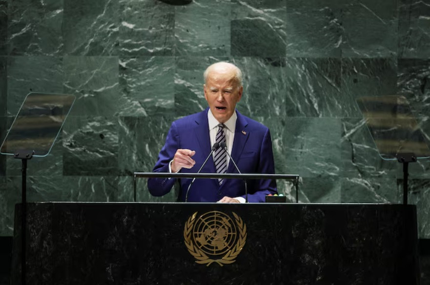 Tổng thống Mỹ Joe Biden phát biểu tại Liên Hợp Quốc, năm 2023. (Ảnh: Reuters)