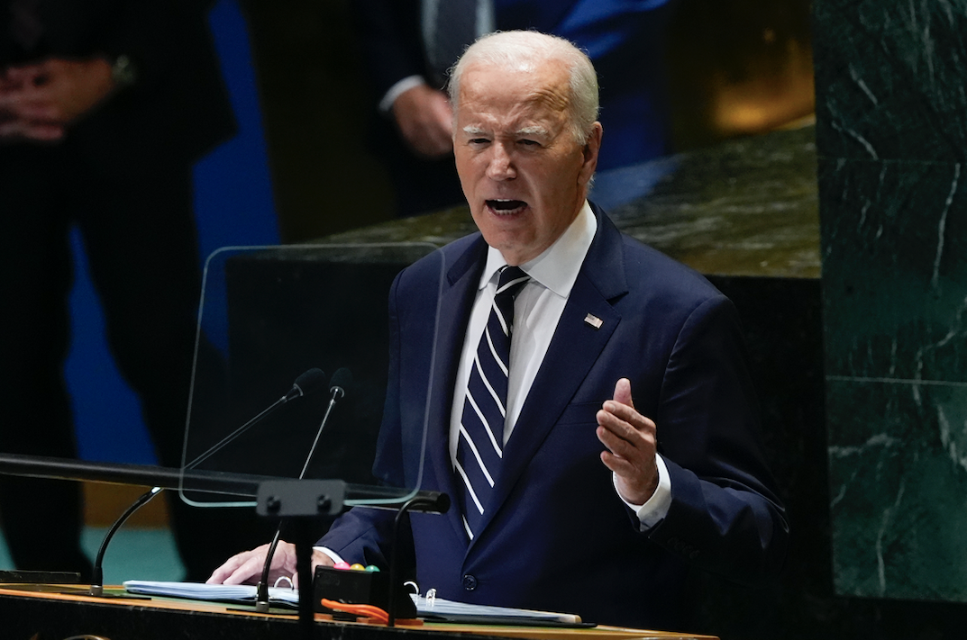 Tổng thống Mỹ Joe Biden phát biểu trước Đại hội đồng Liên Hợp Quốc, ngày 24/9. (Ảnh: AP)