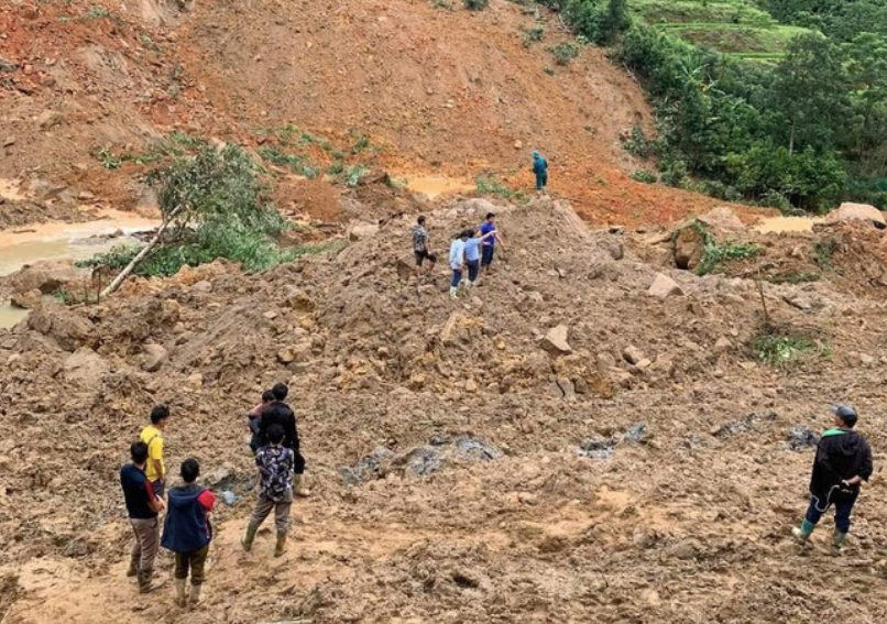 Hình ảnh sạt lở đất ở Bắc Hà, Lào Cai ngày 10/9. (Ảnh: Văn Đức)