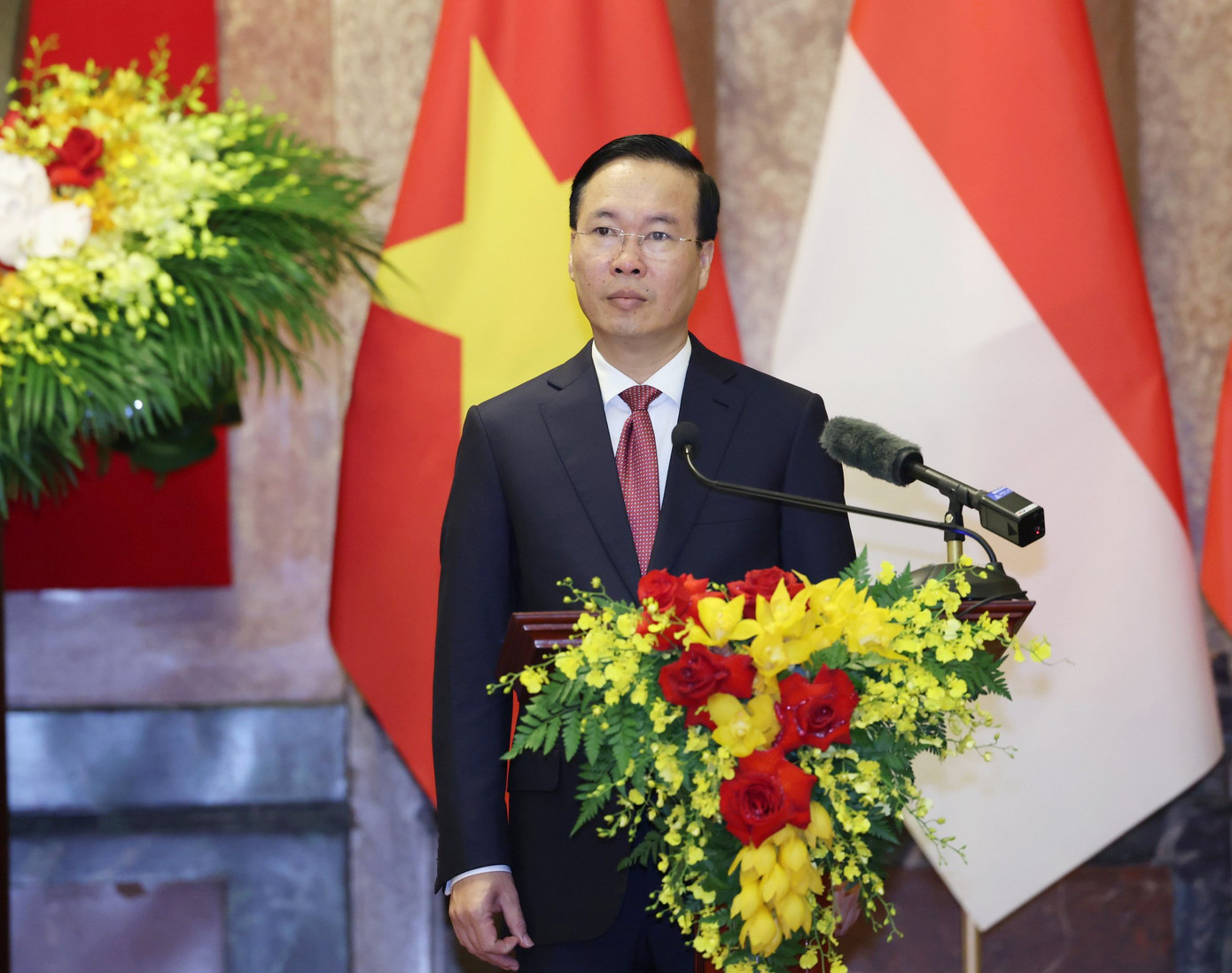 Chủ tịch nước Võ Văn Thưởng tại cuộc họp báo. (Ảnh: Như Ý)