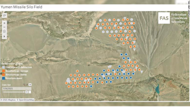 Hình ảnh khu hầm chứa tên lửa Vân Môn của Trung Quốc. (Ảnh: FAS)