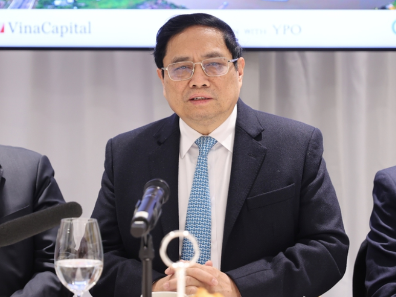 Thủ tướng Phạm Minh Chính tại cuộc toạ đàm. (Ảnh: VGP)