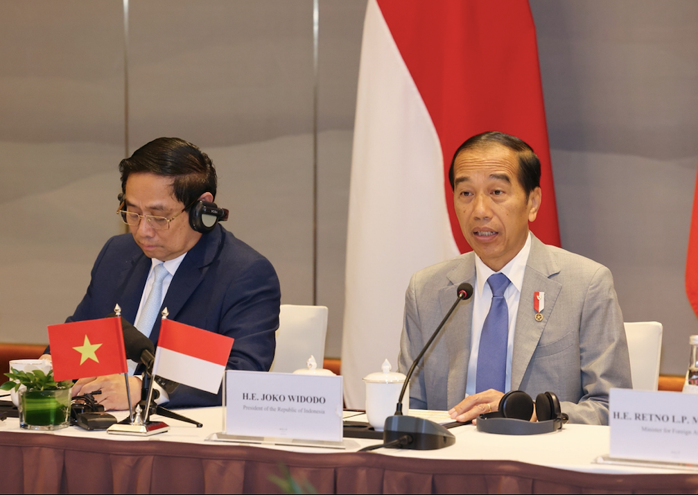 Tổng thống Indonesia phát biểu tại đối thoại. (Ảnh: Như Ý)