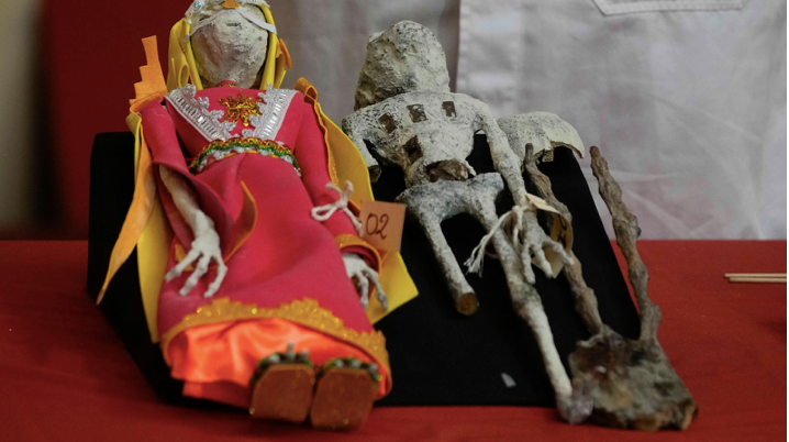 Hai sinh vật vừa được chuyên gia pháp y Peru khẳng định không phải xác người ngoài hành tinh (Ảnh: AP)