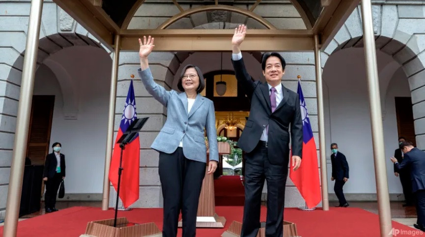 Nhà lãnh đạo Đài Loan (Trung Quốc) Thái Anh Văn và ứng viên William Lai Ching-te. (Ảnh: AP)