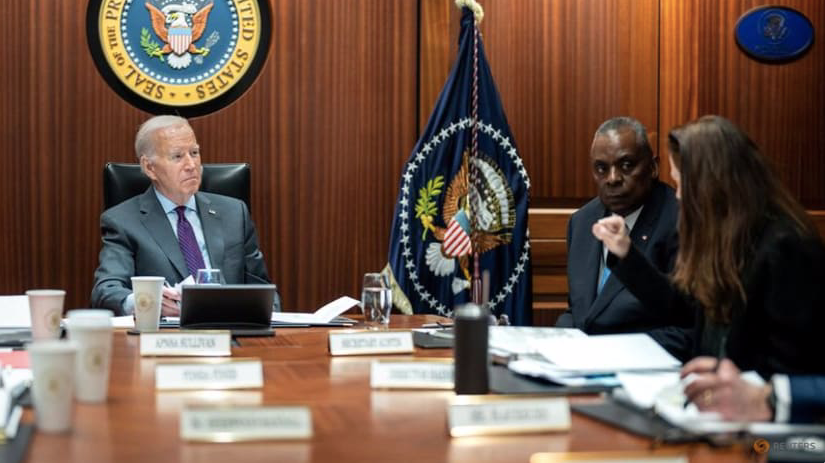 Tổng thống Mỹ Joe Biden họp với các quan chức an ninh hàng đầu tại Phòng Tình huống của Nhà Trắng về vụ tấn công vào căn cứ ở Jordan. (Ảnh: Reuters) Tổng thống Mỹ Joe Biden họp với các quan chức an ninh hàng đầu tại Phòng Tình huống của Nhà Trắng về vụ tấn công vào căn cứ ở Jordan. (Ảnh: Reuters)