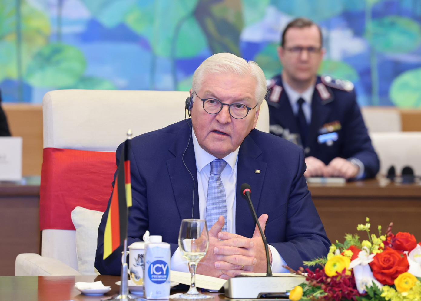 Tổng thống Đức Frank-Walter Steinmeier tại cuộc hội kiến. (Ảnh: Như Ý)