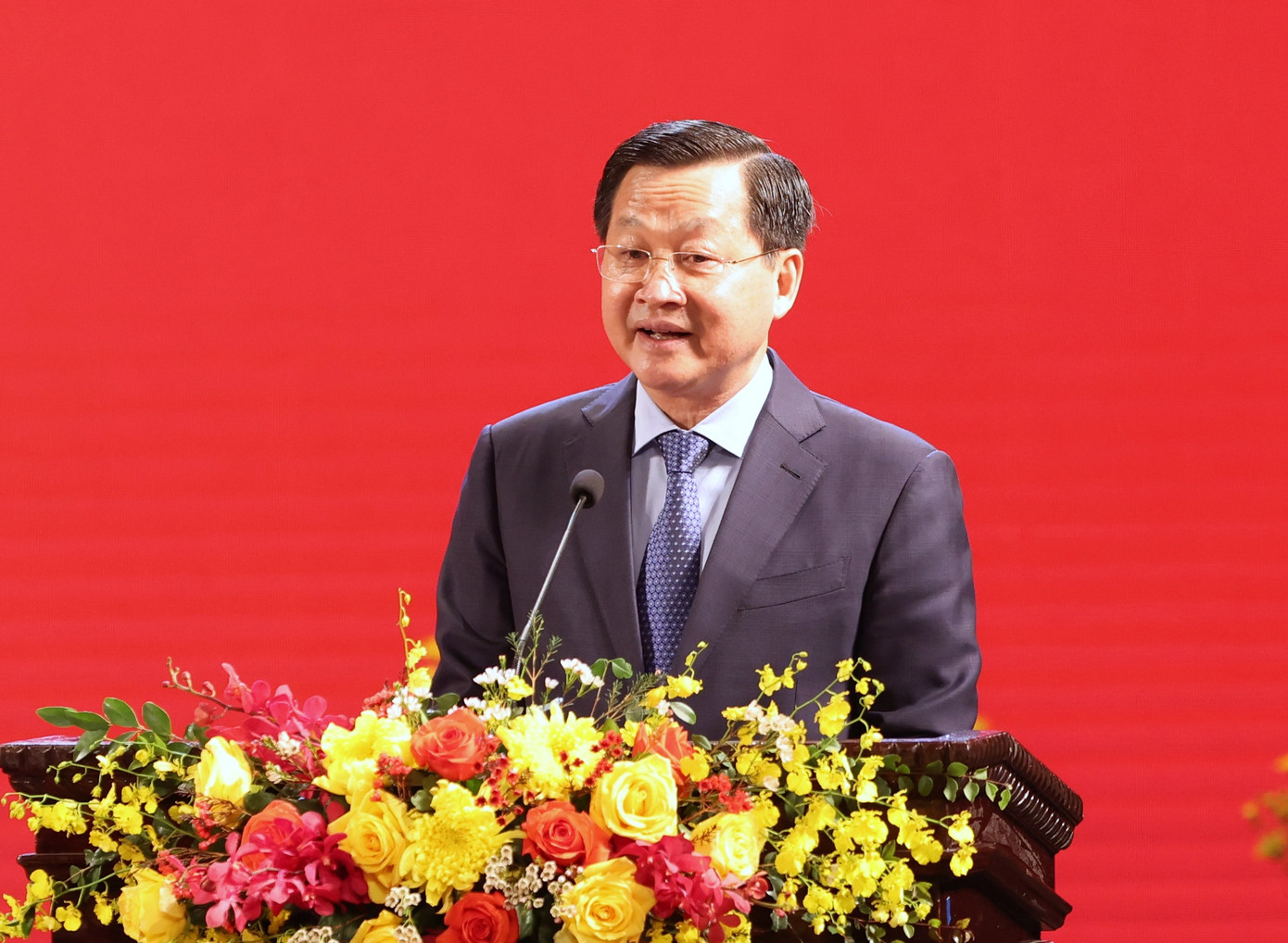 Phó Thủ tướng Lê Minh Khái phát biểu tại lễ kỷ niệm. (Ảnh: Quang Phúc) Phó Thủ tướng Lê Minh Khái phát biểu tại lễ kỷ niệm. (Ảnh: Quang Phúc)